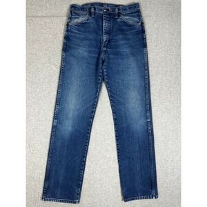 VTG 90s Wrangler 13MWZ Cowboy Jean 34x34 Blue Made USA Wallet Fade